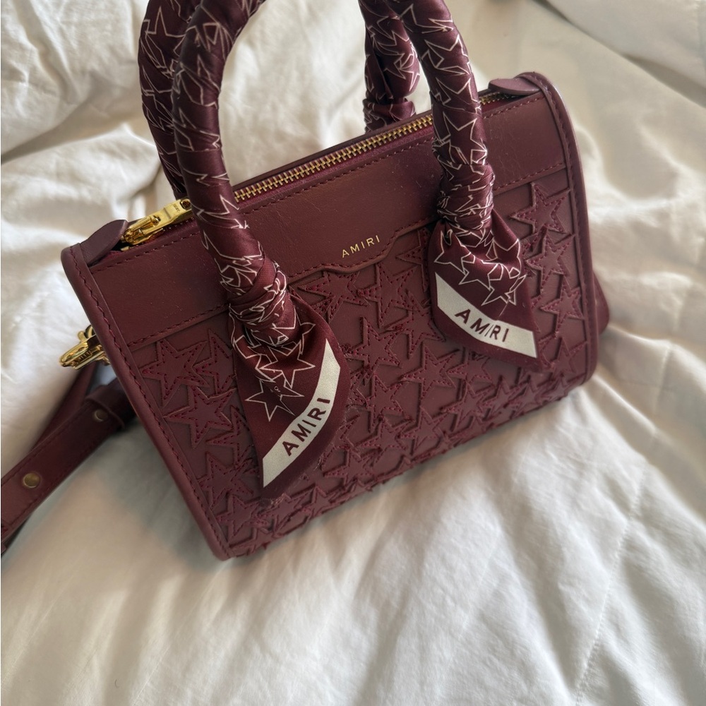 AMIRI Burgundy Star Embossed Women's Bag